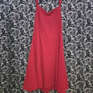 Elegant Red Women's Halter Dress